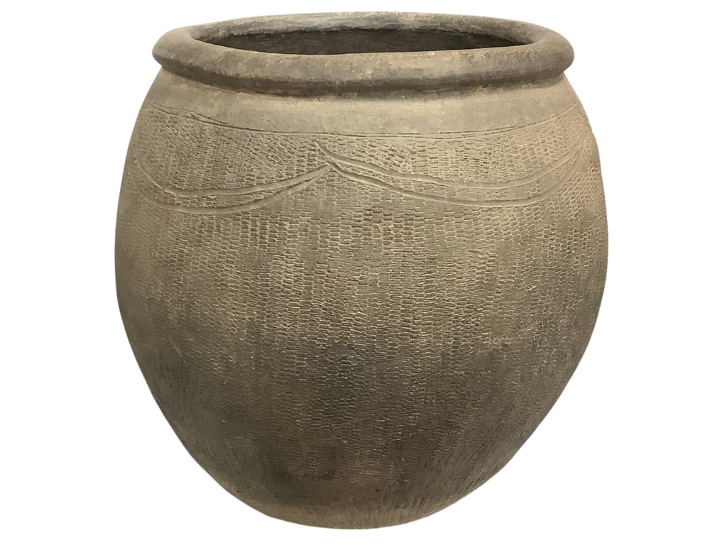 West African Storage Vessel: 22" H x 17"Dia. Fair condition. Please note: Some pots may have repairs that may not be noted. Provenance: Collection of William and Diane Itter. Please see photos for condition and details.