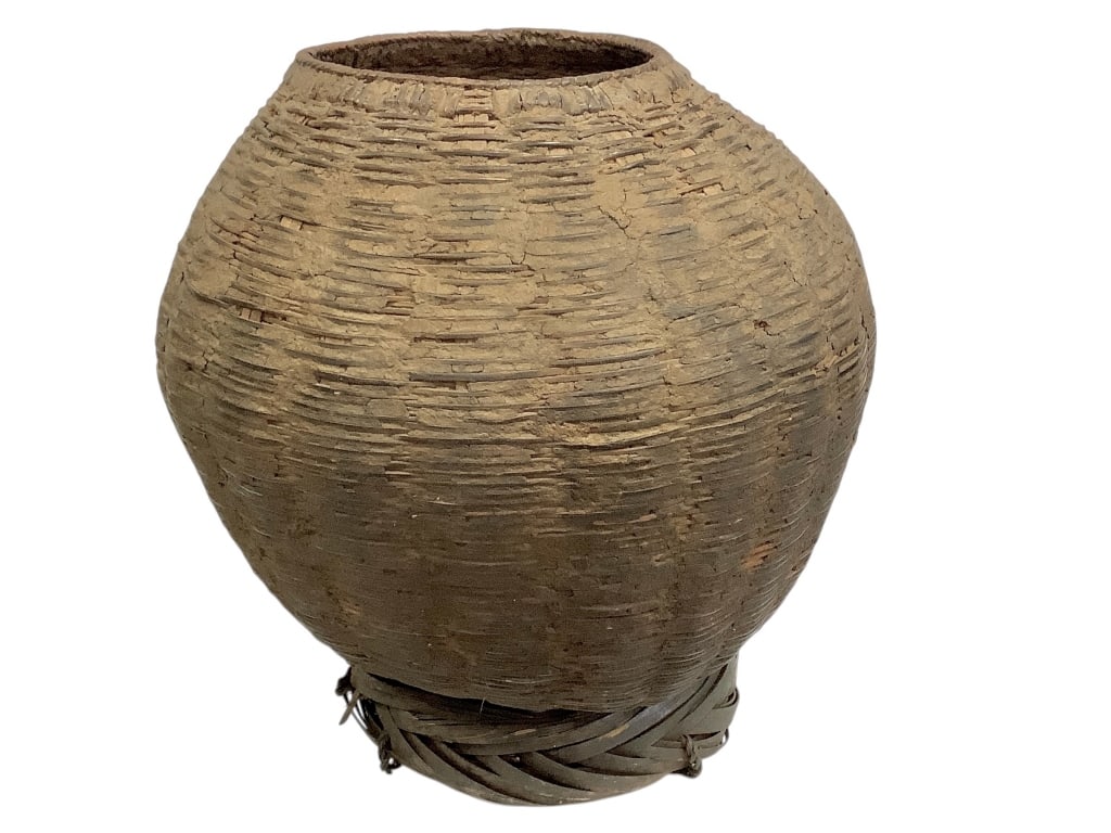 Bamana Mali Storage Basket: 20"H x 16"Dia. Good condition consistent wieth age. Please note: Some pots may have repairs that may not be noted. Provenance: Collection of William and Diane Itter. Please see photos for condition