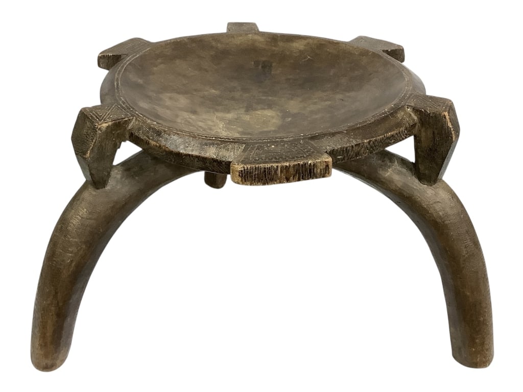 African Stool or Table: 13"H x 19"Dia. Good condition for age. Provenance: Collection of William and Diane Itter. Please see photos for condition and details.