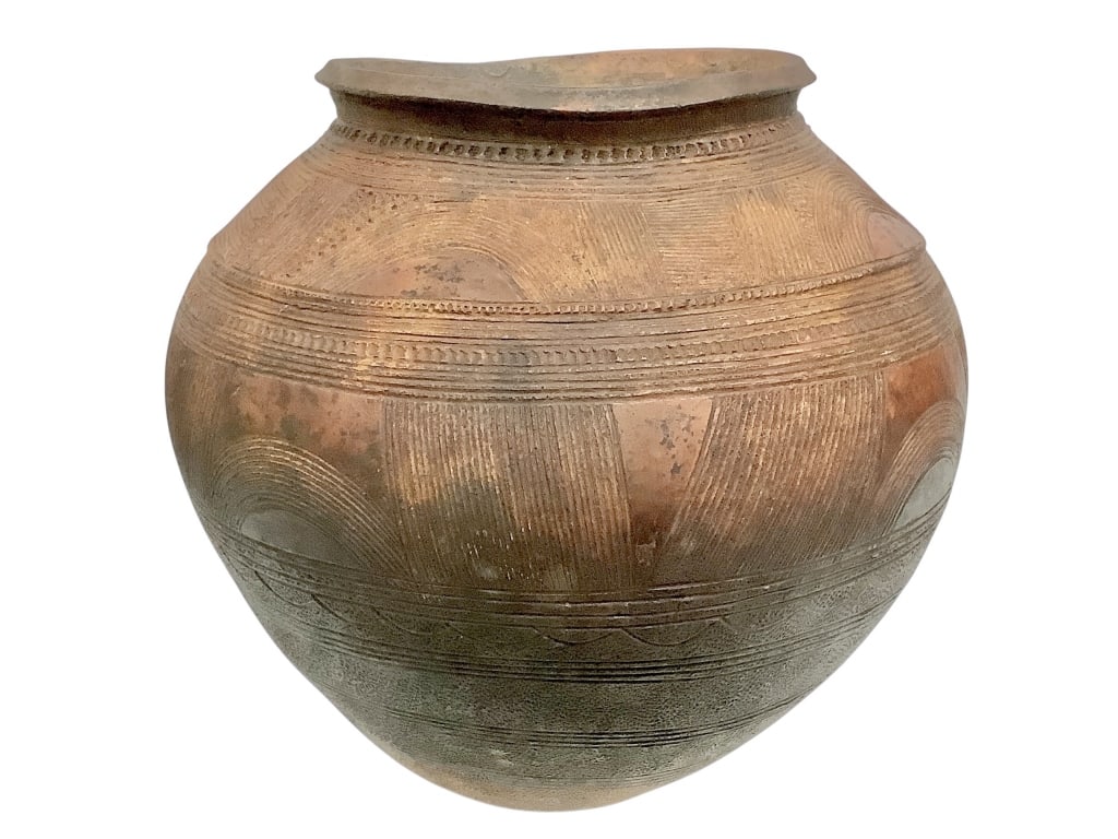 Nupe Storage or Water Vessels Nigeria: 16"H x 15"Dia. Fair condition. Please note: Some pots may have repairs that may not be noted. Provenance: Collection of William and Diane Itter. Please see photos for condition and details.