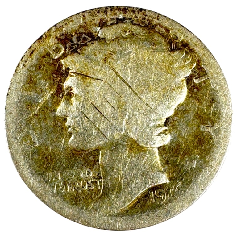 1916 D Mercury Dime - Key Coin in Set - Circulated: See pictures