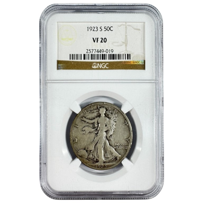 1923 S Walking Liberty Half: NGC VF20: See pictures