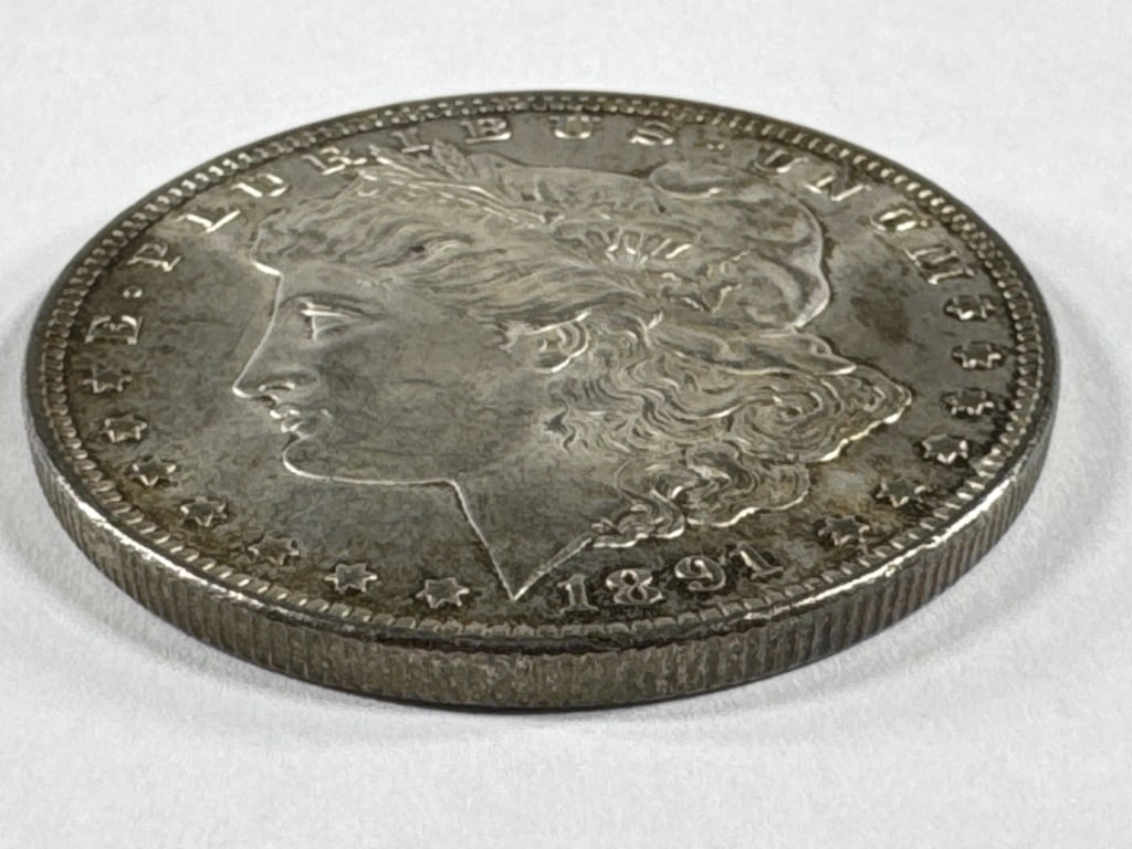 1891 CC Morgan Silver Dollar Spitting Eagle - 5