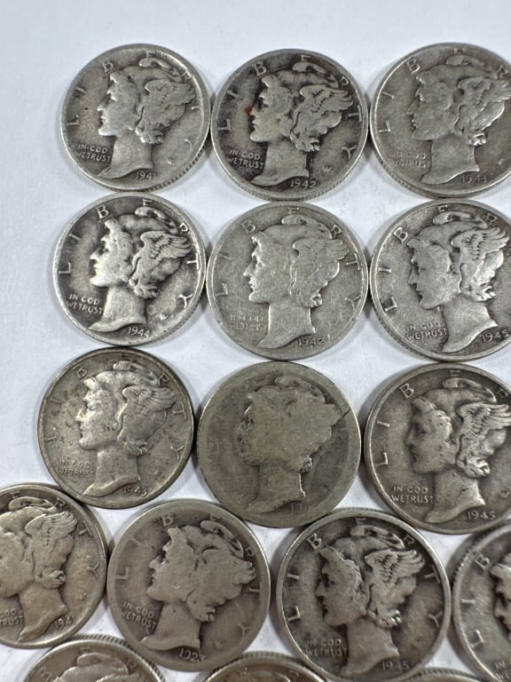 Roll 50 Mercury Dimes - Mixed Dates, Condition - 2
