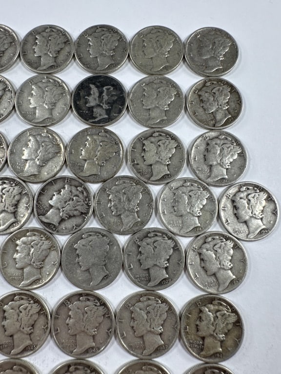 Roll 50 Mercury Dimes - Mixed Dates, Condition - 3
