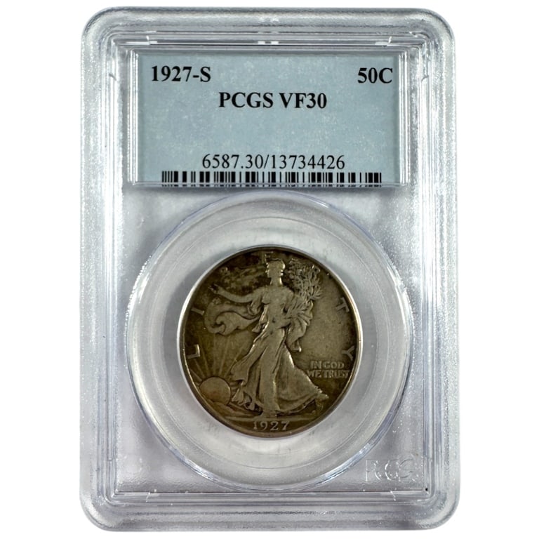 1927 S Walking Liberty Half Dollar PCGS VF30: See pictures