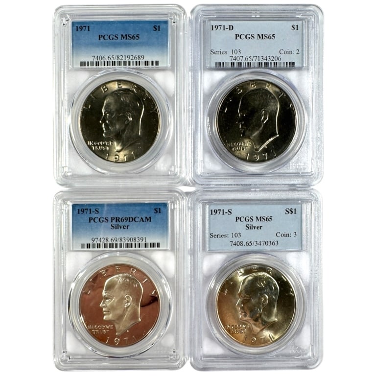4 Different 1971 PCGS Slabbed Eisenhower Dollars (1 of 6)