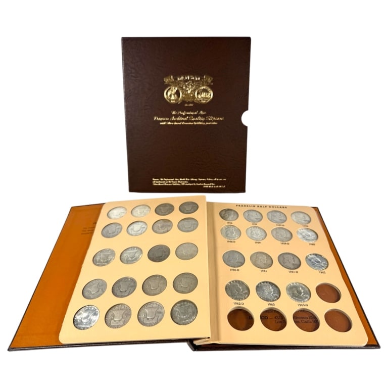 Complete Set Franklin Halfs Dansco Album 35 coins: Some MS/BU coins