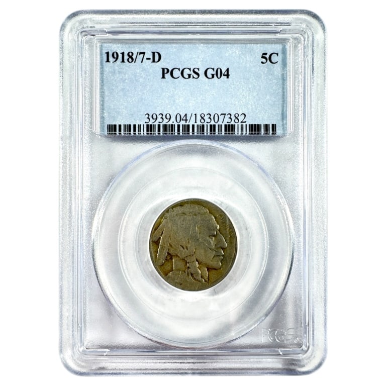 1918/7 D Buffalo Nickel Key Variety PCGS G4: See pictures