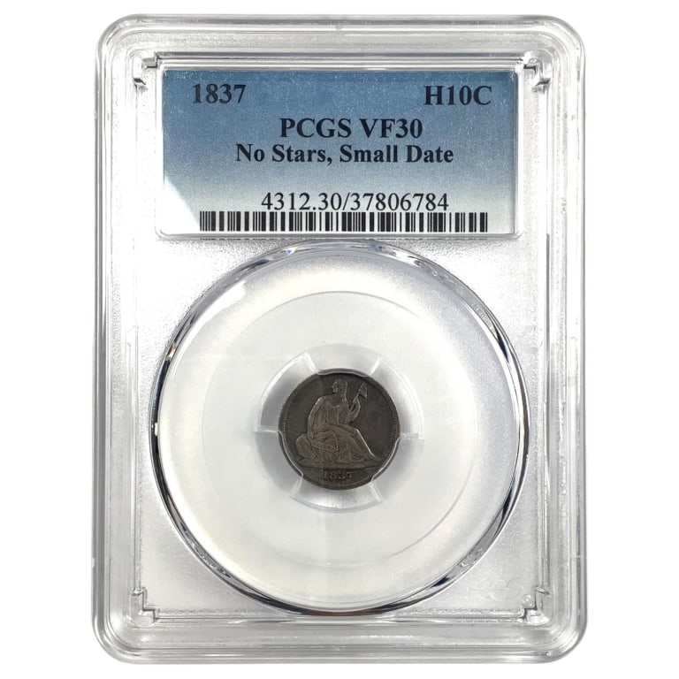1837 Seated Half Dime No Stars, Small Date: See pictures