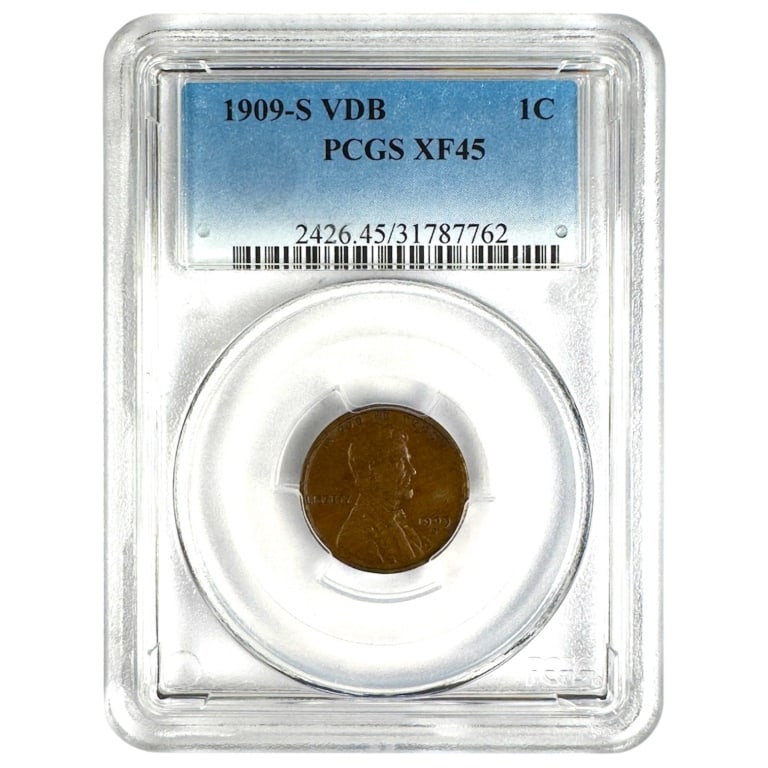 1909 S VDB Lincoln Cent PCGS XF45: See pictures