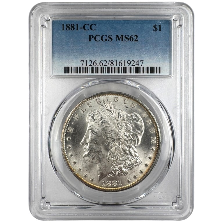1881 CC Morgan Dollar PCGS MS62: See pictures