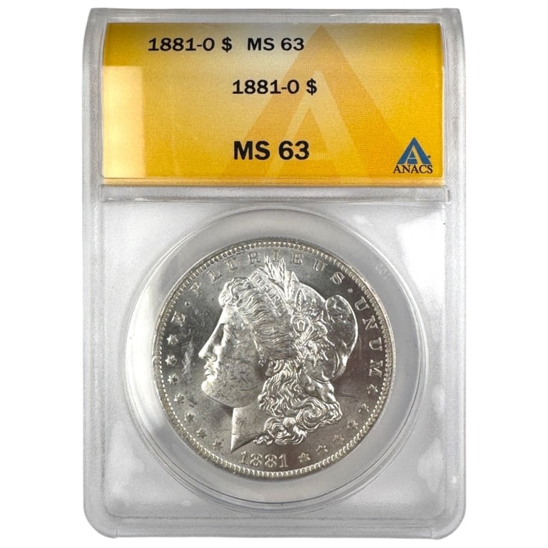 1881 O Morgan Dollar ANACS MS63: See pictures