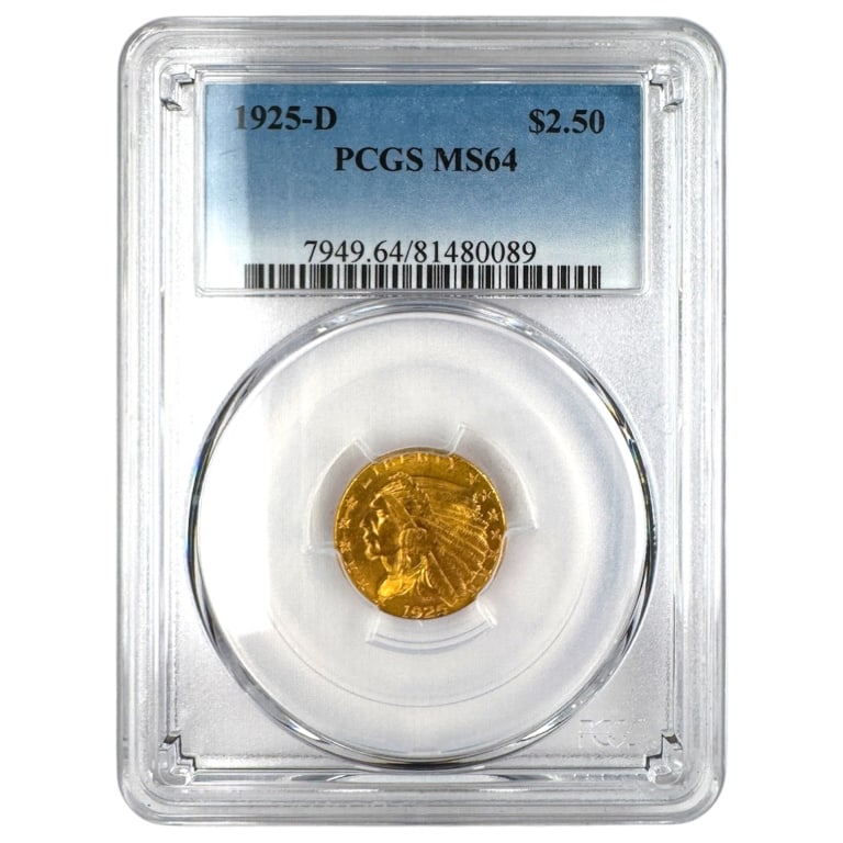 1925 D $2.50 Gold PCGS MS64: See pictures