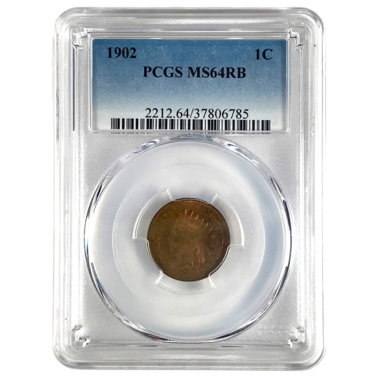 1902 Indian Head Cent PCGS MS64 RB (1 of 3)