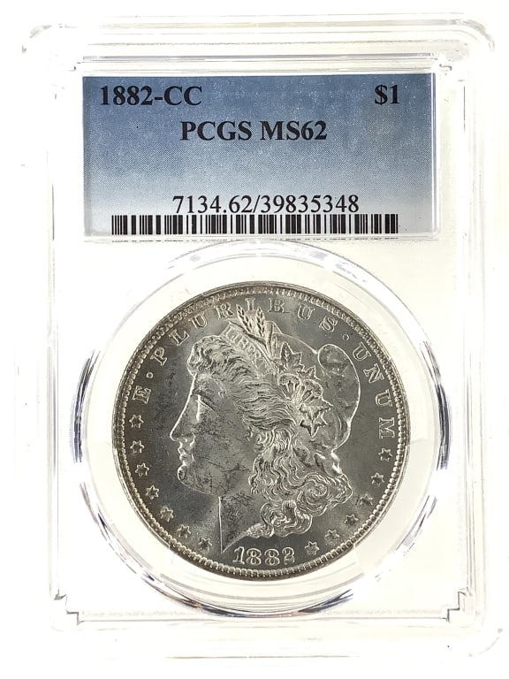 1882 CC Morgan Dollar PCGS MS62: See pictures