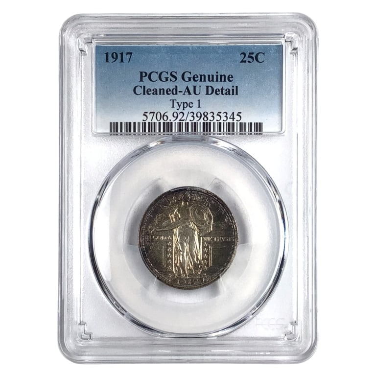 1917 Type 1 SLQ PCGS AU Detail - Cleaned: See pictures