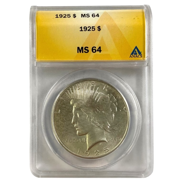 1925 Peace Dollar ANACS MS64: See pictures