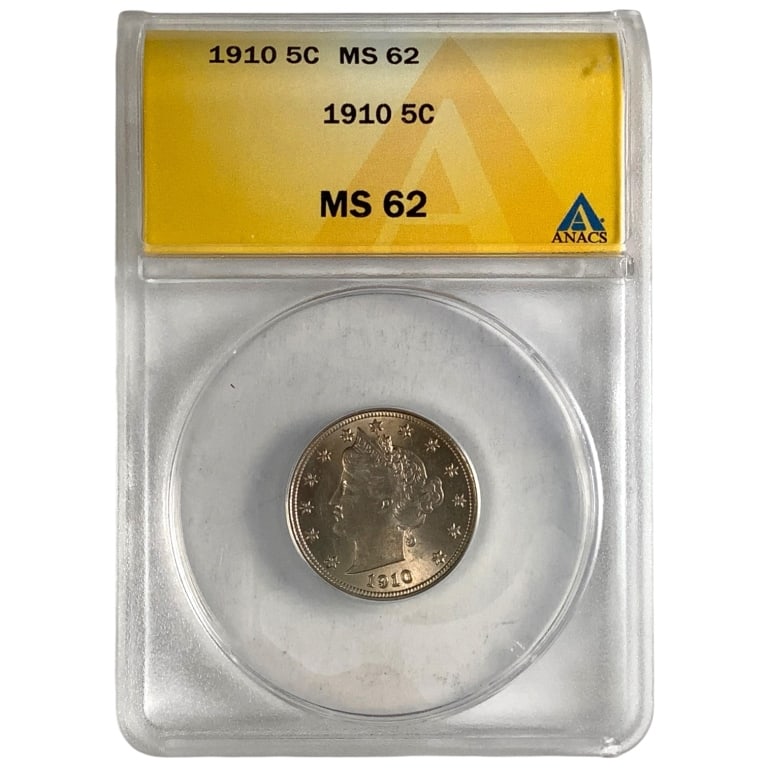 1910 Liberty Nickel V5 ANACS MS62: See pictures