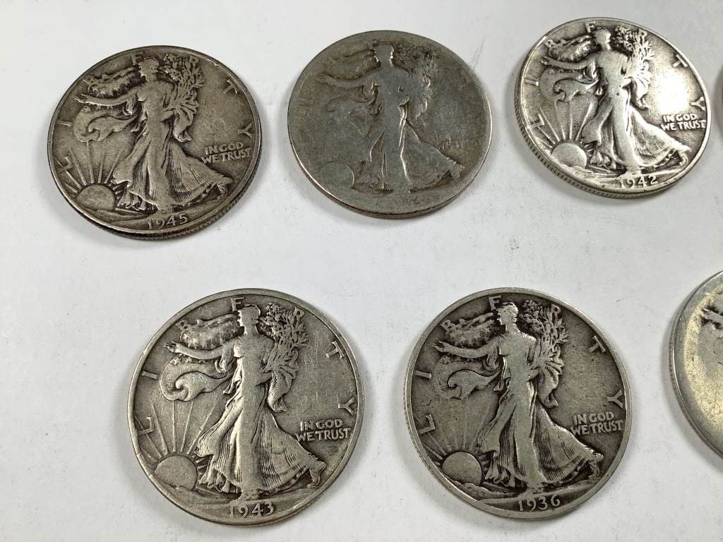 11 Walking Liberty Half Dollars - 2