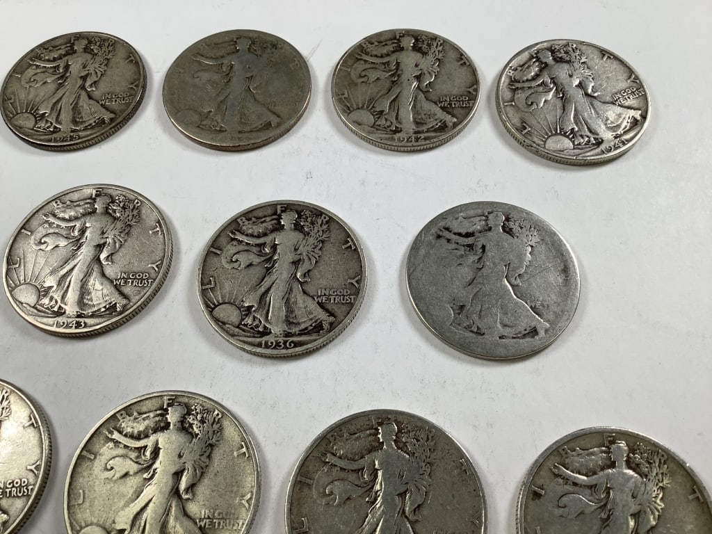 11 Walking Liberty Half Dollars - 3