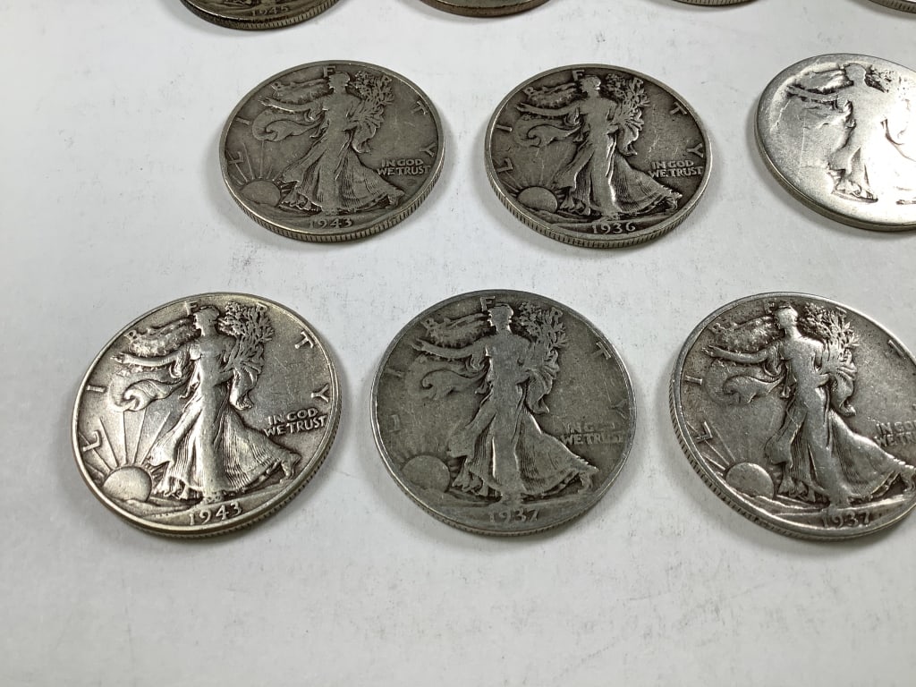 11 Walking Liberty Half Dollars - 4