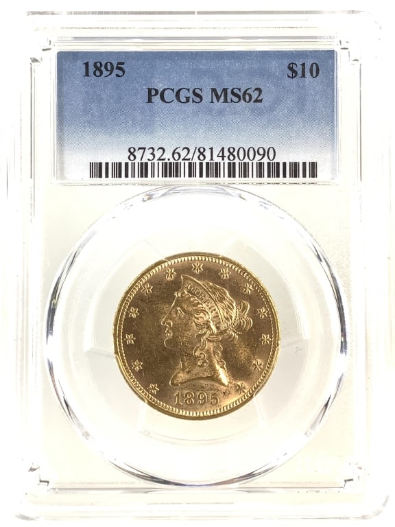 1895 $10 Gold PCGS MS62: See pictures