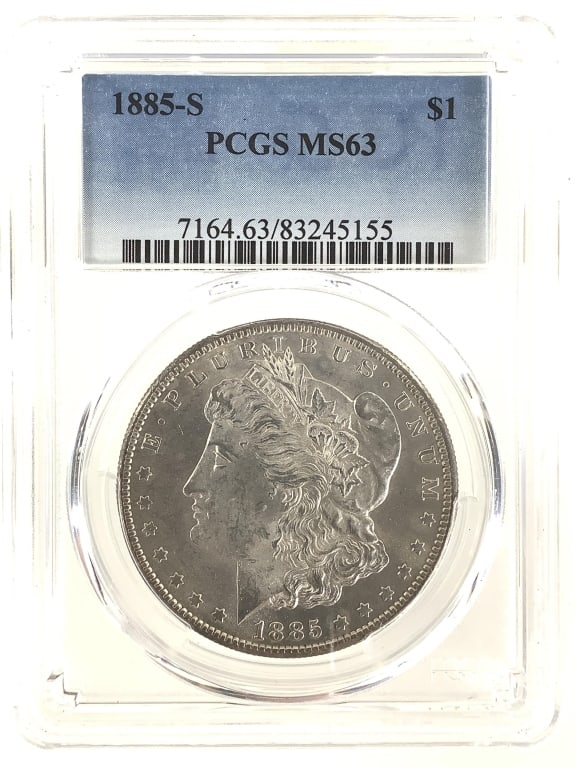 1885 S Morgan Dollar PCGS MS63: See pictures