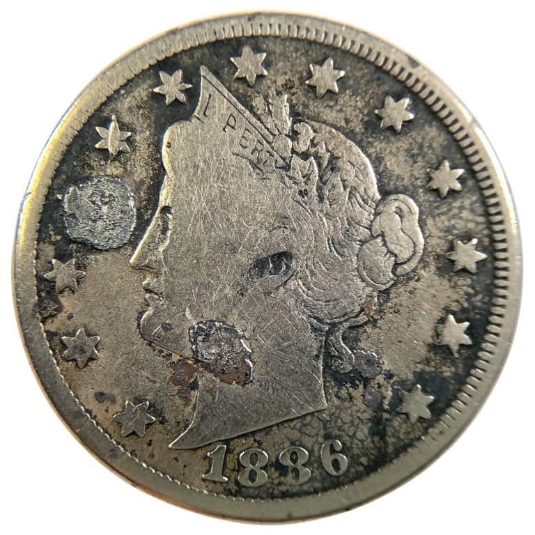 1886 Liberty Nickel V5 F Details: See pictures