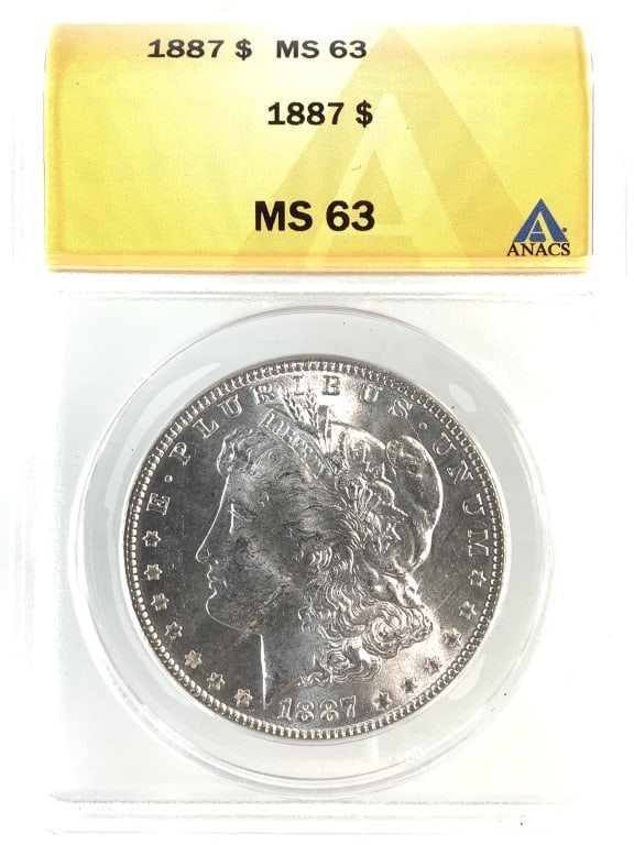 1887 Morgan Dollar ANACS MS63: See pictures
