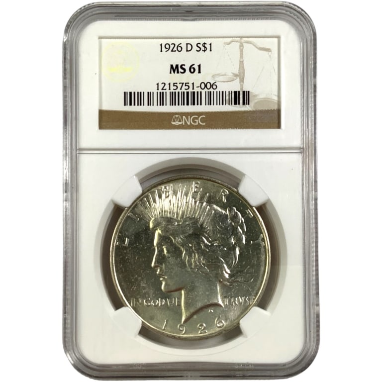 1926 D Peace Dollar NGC MS61: See pictures
