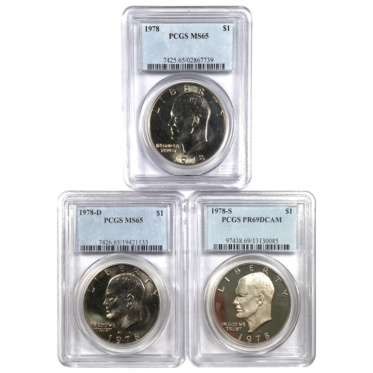 3 1978 Ike Dollars; all PCGS Slabbed (1 of 5)