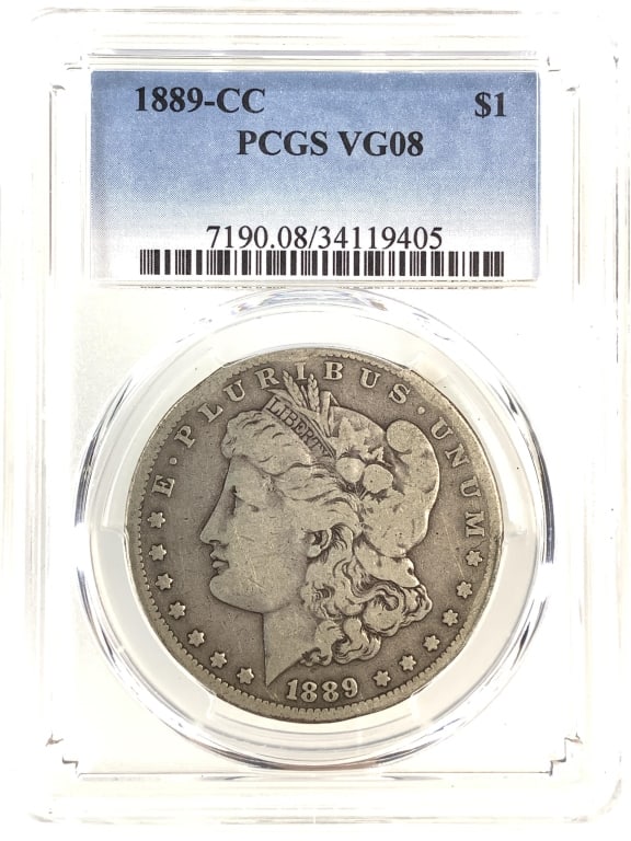 1889 CC Morgan Dollar PCGS VG8 Key Carson City: See pictures