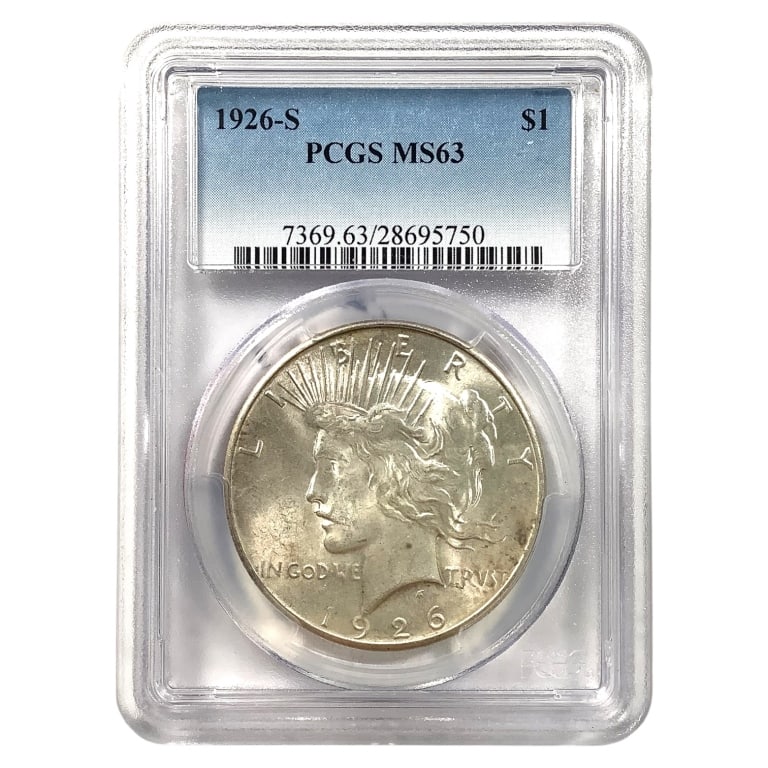 1926 S Peace Dollar PCGS MS63: See pictures