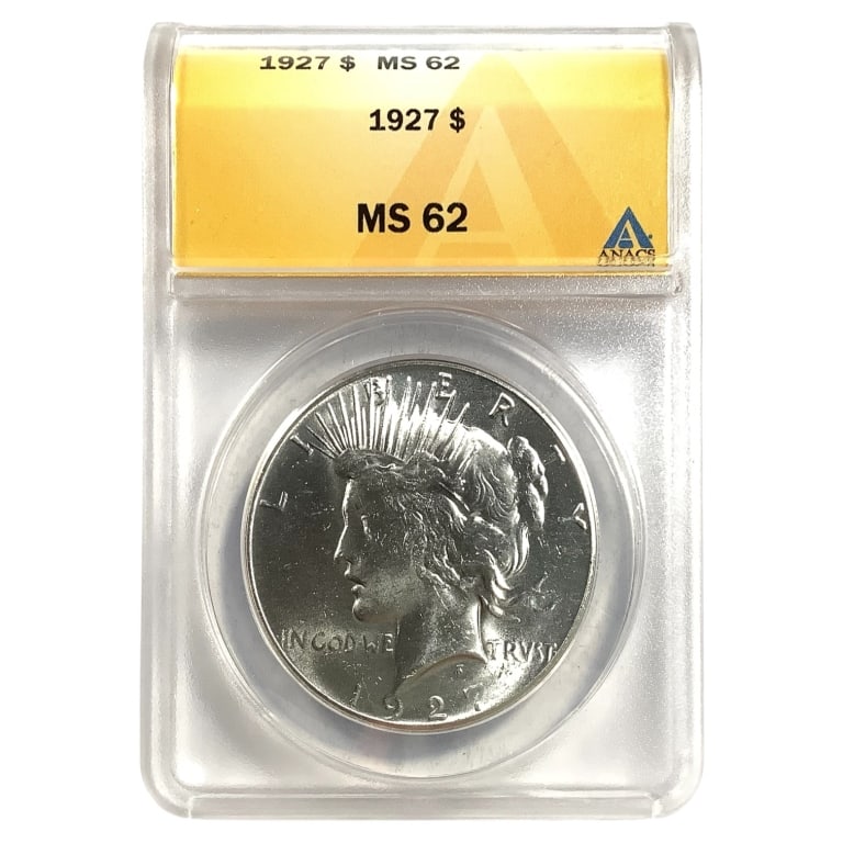 1927 Peace Dollar ANACS MS62: See pictures
