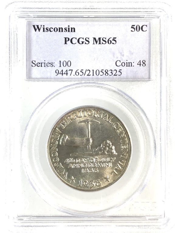 1936 Wisconsin Commem Half PCGS MS65: See pictures