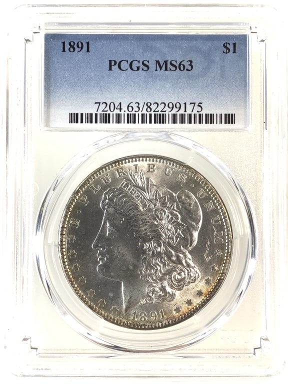 1891 Morgan Dollar PCGS MS63: See pictures