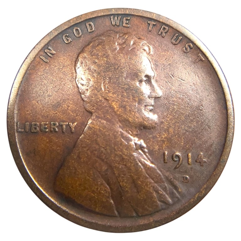 1914 D Lincoln Cent; F Condition - Key Date Coin (1 of 3)