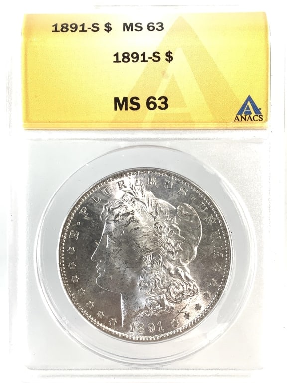 1891 S Morgan Dollar ANACS MS63: See pictures