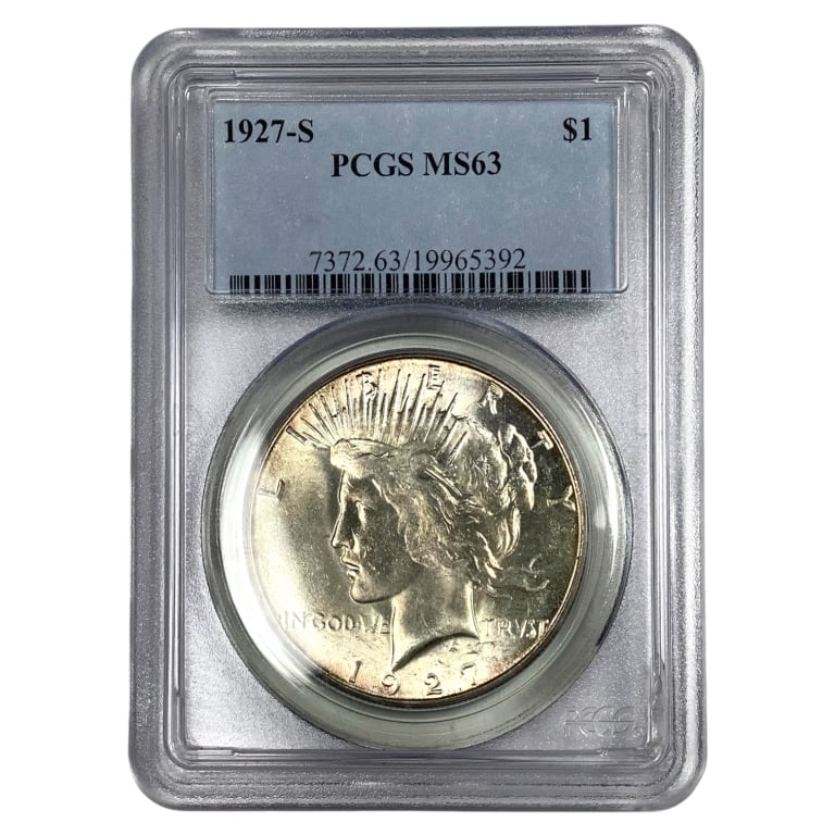 1927 S Peace Dollar PCGS MS63: See pictures