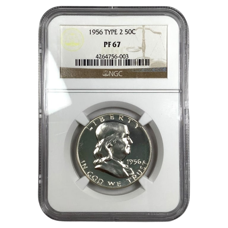 1956 Proof Franklin Half Dollar Type 2 NGC PR67: See pictures