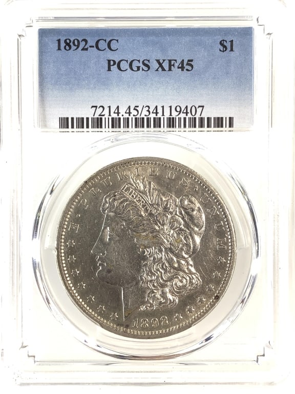 1892 CC Morgan Dollar PCGS XF45: See pictures
