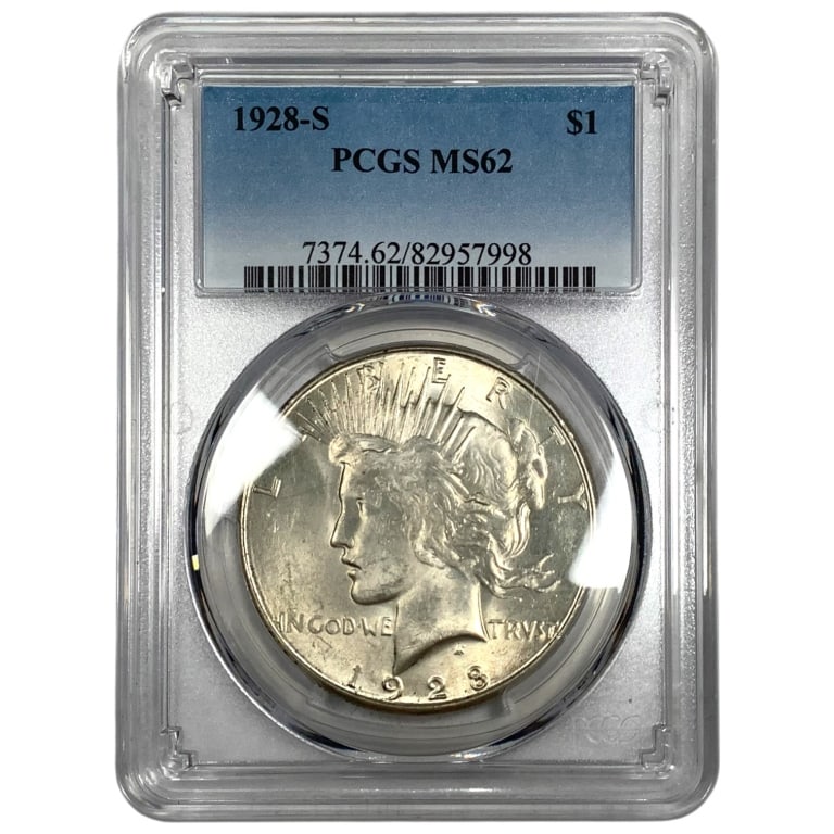 1928 S Peace Dollar PCGS MS62: See pictures