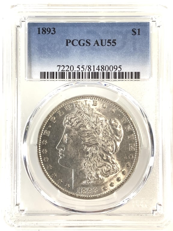 1893 Morgan Dollar PCGS AU55: See pictures