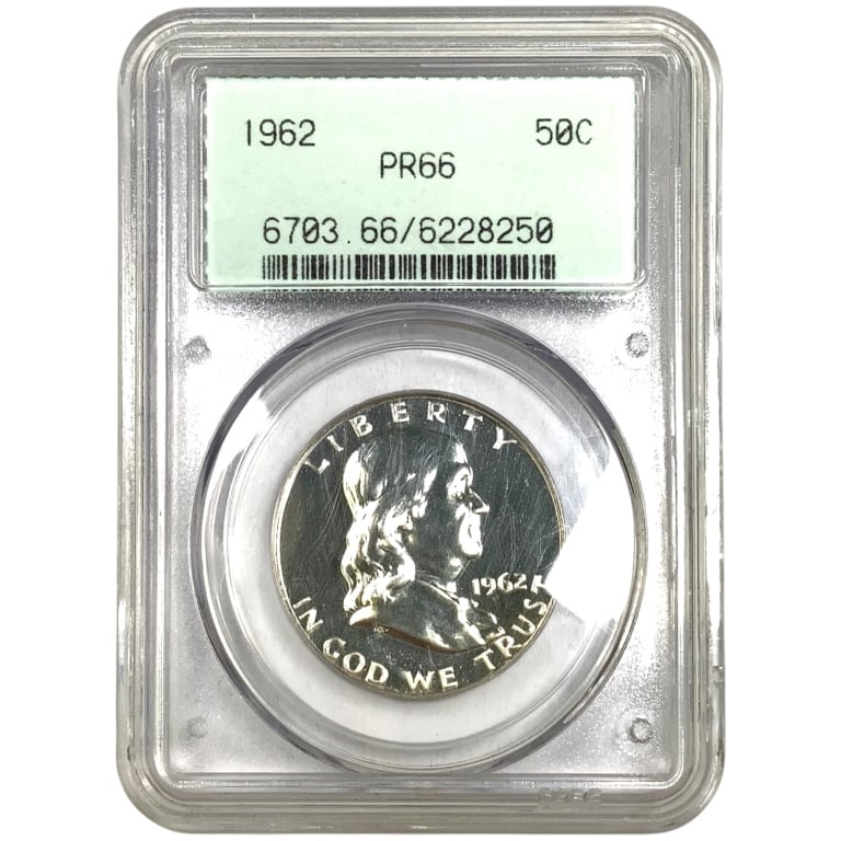 1962 Proof Franklin Half Dollar - PCGS PR66: Early PCGS Slab
