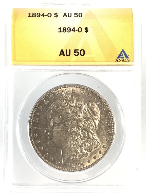 1894 O Morgan Dollar ANACS AU50: See pictures