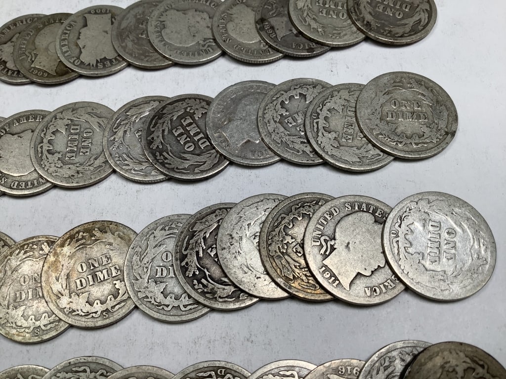 50 Barber Dimes; mixed Dates and Condition - 3