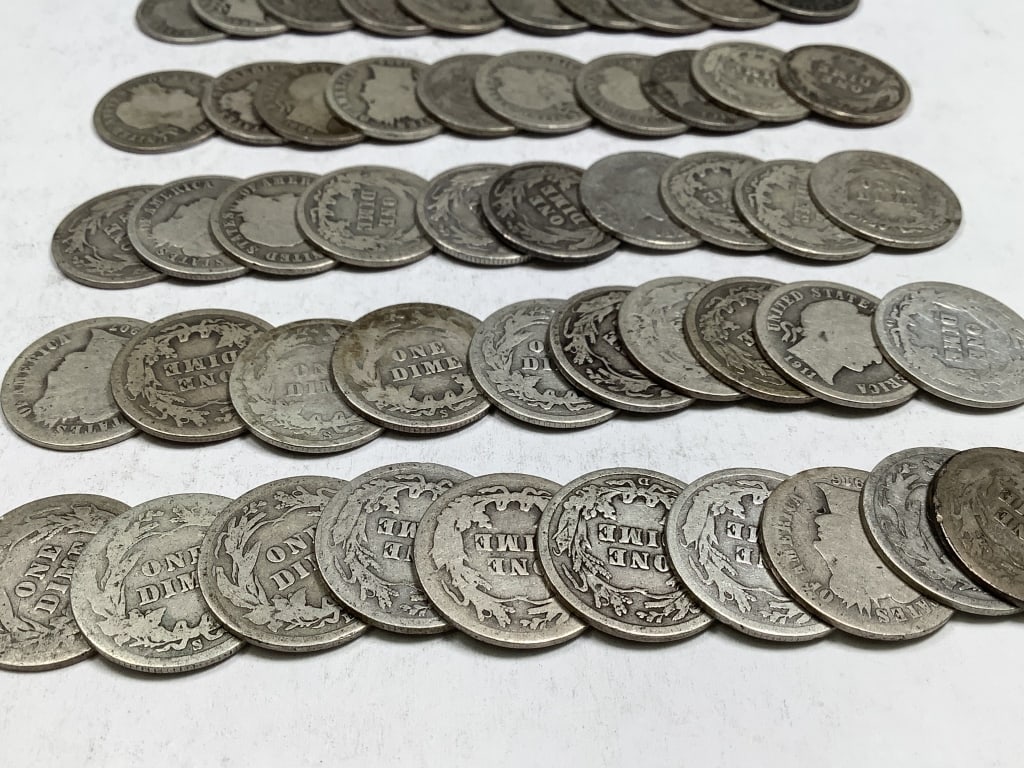 50 Barber Dimes; mixed Dates and Condition - 4
