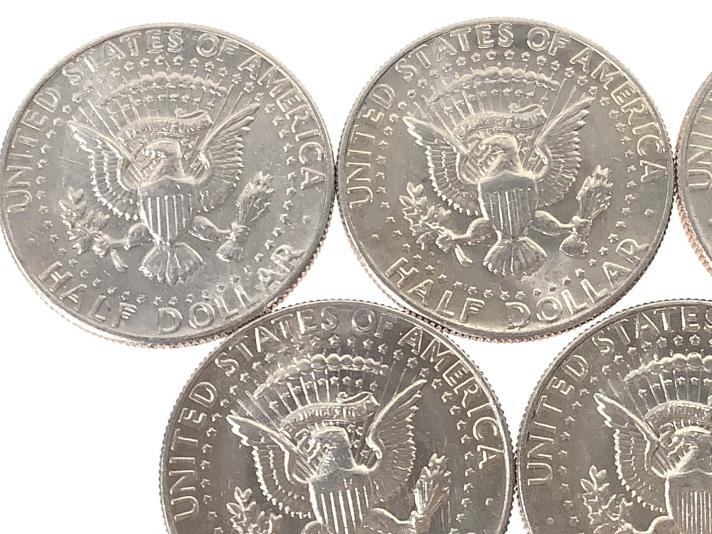 5 Error 1982 Kennedy Half Dollars - NO 'FG" - 6