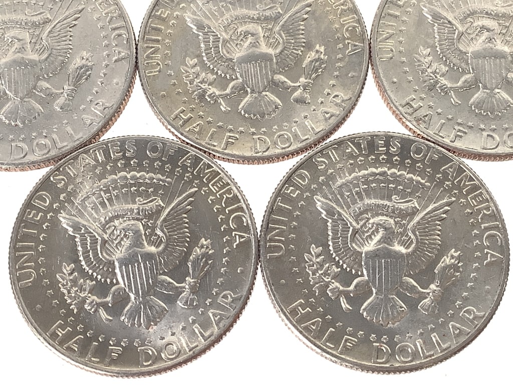 5 Error 1982 Kennedy Half Dollars - NO 'FG" - 7